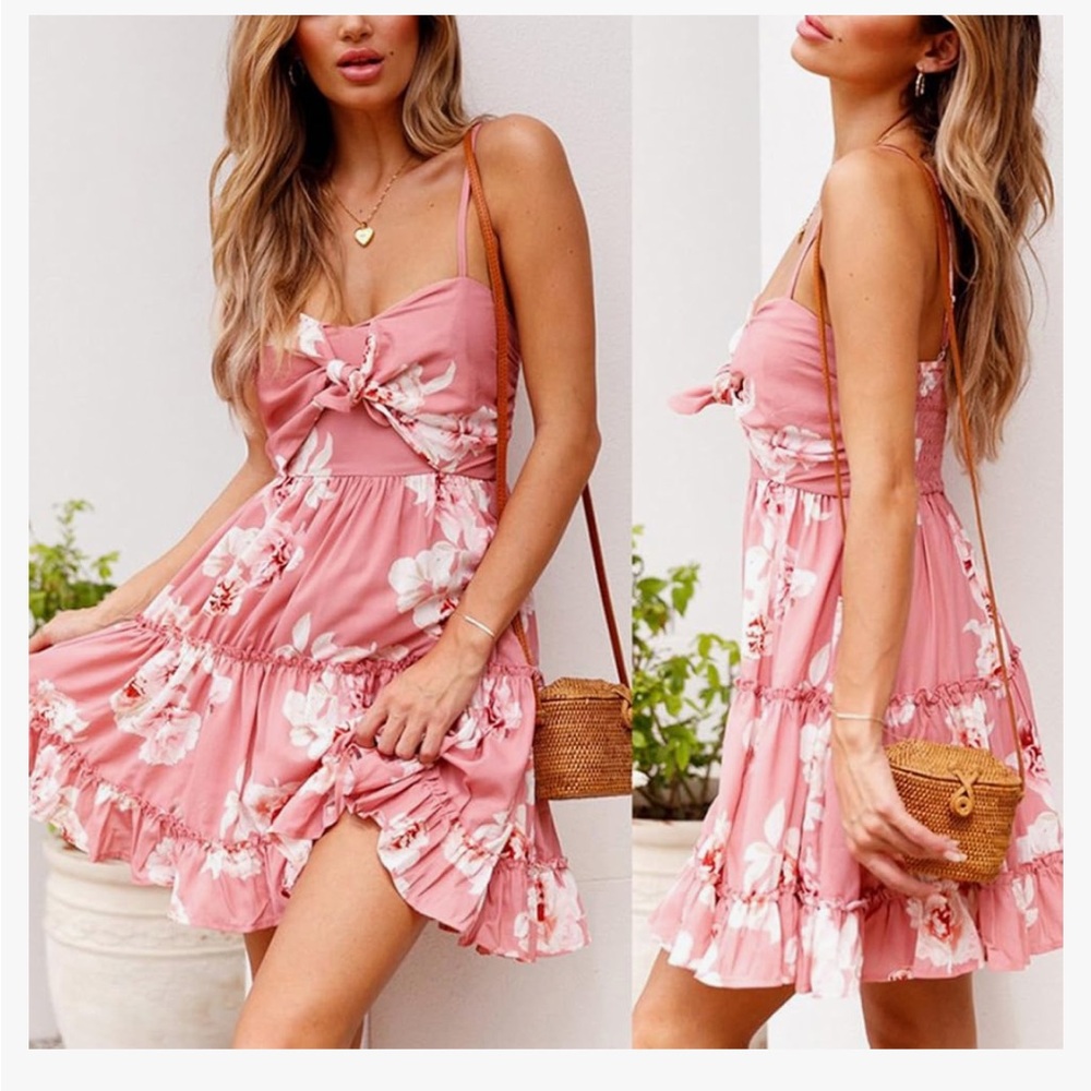 Pink floral sundress